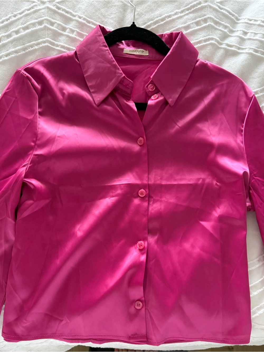 Sunday Womenβs Hot Pink Button-Down Shirt